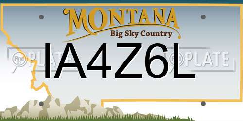IA4Z6L Montana License Plate
