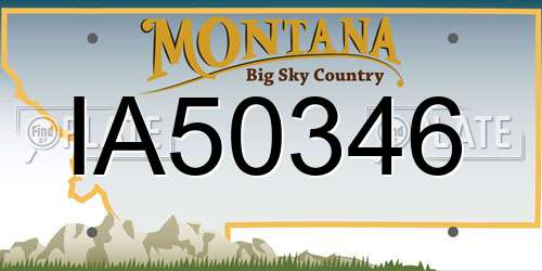 IA50346 Montana License Plate