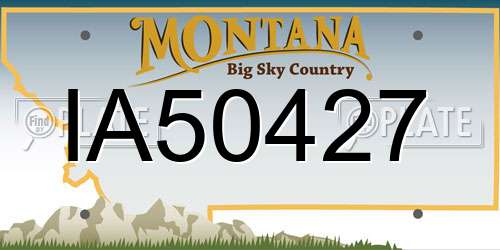 IA50427 Montana License Plate