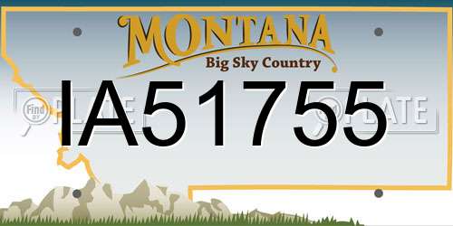 IA51755 Montana License Plate