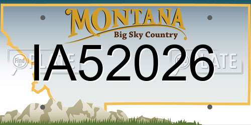 IA52026 Montana License Plate