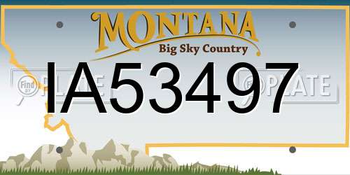 IA53497 Montana License Plate