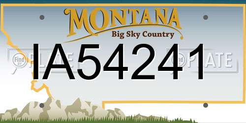 IA54241 Montana License Plate