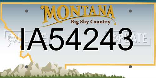 IA54243 Montana License Plate