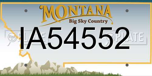 IA54552 Montana License Plate