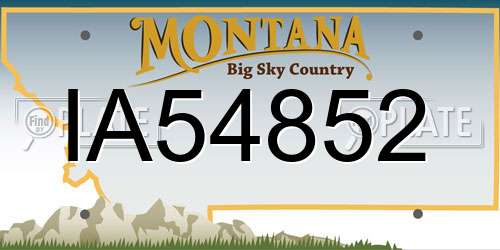 IA54852 Montana License Plate