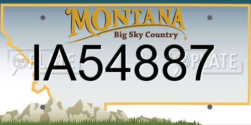 IA54887 Montana License Plate