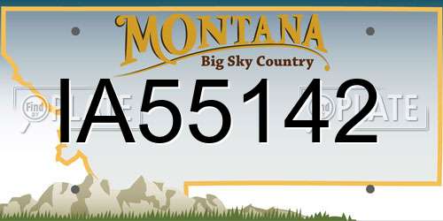 IA55142 Montana License Plate