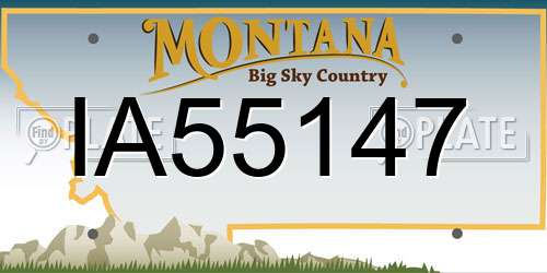 IA55147 Montana License Plate