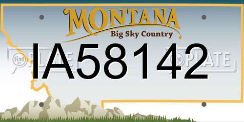 IA58142 Montana License Plate
