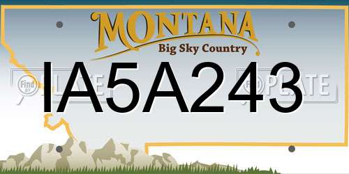 IA5A243 Montana License Plate