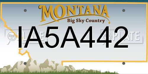 IA5A442 Montana License Plate