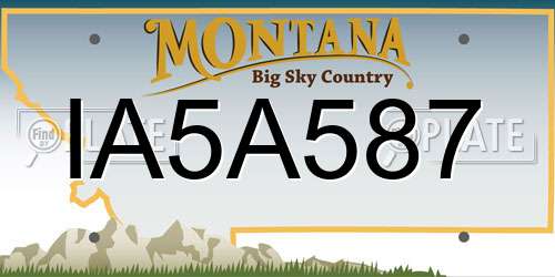 IA5A587 Montana License Plate