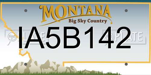 IA5B142 Montana License Plate