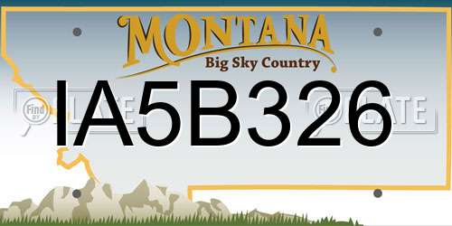 IA5B326 Montana License Plate
