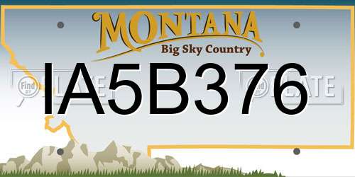 IA5B376 Montana License Plate