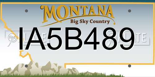 IA5B489 Montana License Plate