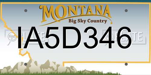 IA5D346 Montana License Plate