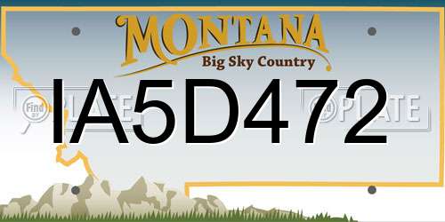 IA5D472 Montana License Plate