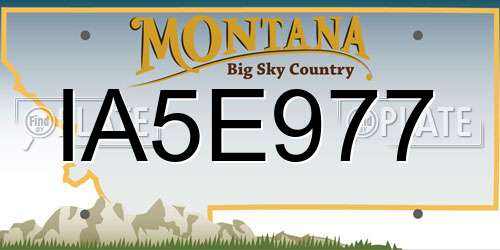 IA5E977 Montana License Plate