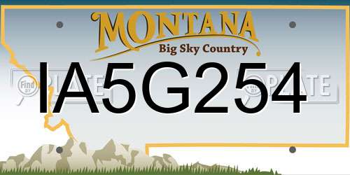 IA5G254 Montana License Plate
