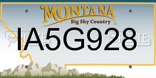 IA5G928 Montana License Plate