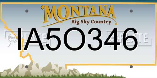 IA5O346 Montana License Plate