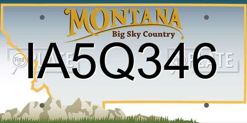 IA5Q346 Montana License Plate