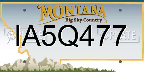 IA5Q477 Montana License Plate