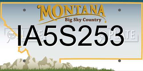 IA5S253 Montana License Plate