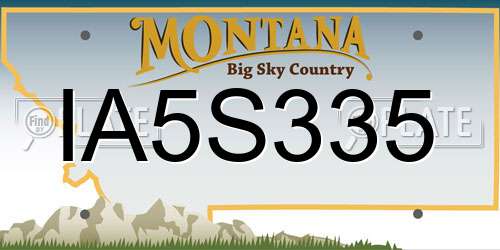 IA5S335 Montana License Plate