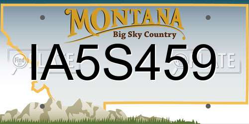 IA5S459 Montana License Plate
