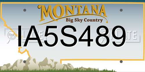 IA5S489 Montana License Plate