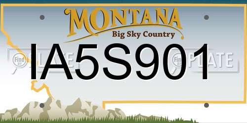 IA5S901 Montana License Plate