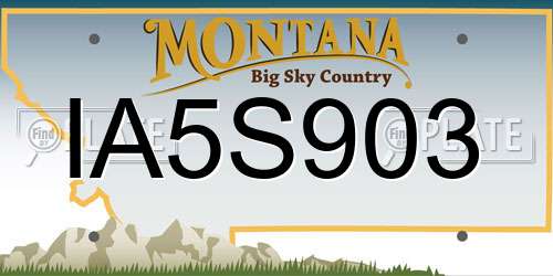 IA5S903 Montana License Plate