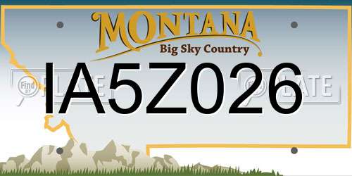 IA5Z026 Montana License Plate