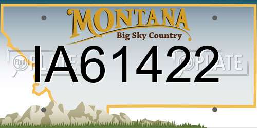 IA61422 Montana License Plate