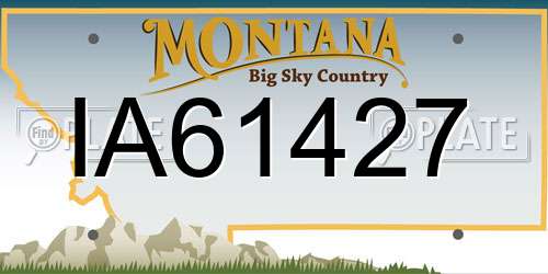 IA61427 Montana License Plate