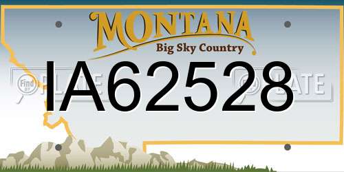 IA62528 Montana License Plate