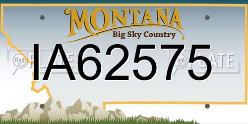 IA62575 Montana License Plate