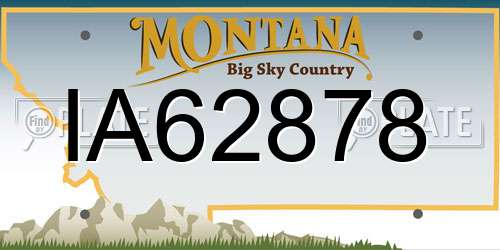 IA62878 Montana License Plate