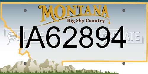 IA62894 Montana License Plate