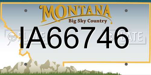 IA66746 Montana License Plate