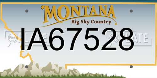 IA67528 Montana License Plate