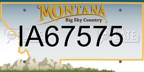 IA67575 Montana License Plate