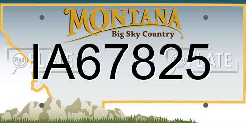 IA67825 Montana License Plate