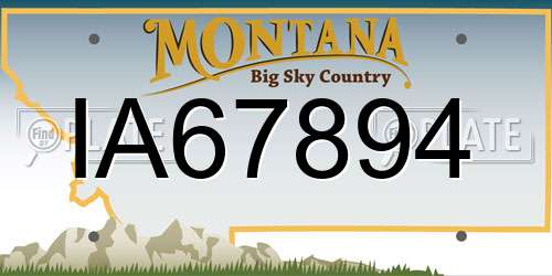 IA67894 Montana License Plate