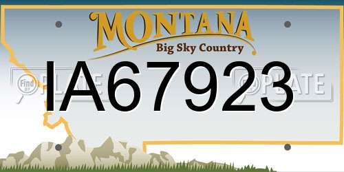 IA67923 Montana License Plate