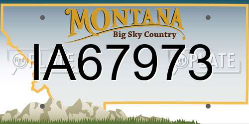IA67973 Montana License Plate