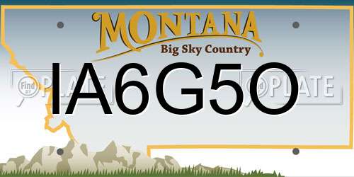 IA6G5O Montana License Plate